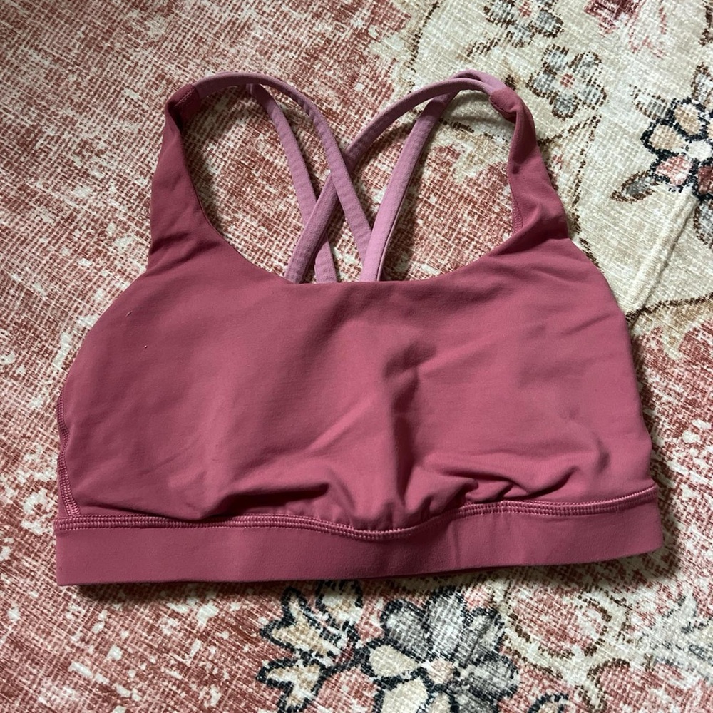 lululemon athletica mauve-pink strappy sports bra
